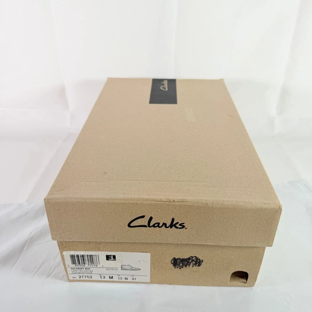 Clarks Men Folcroft Mid Dark‎ Tan Leather Chukka Boots Size 13 M New